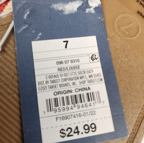 Universal Thread New Women's Red White Knotted Cotton Sandals Slipons Size 7 - Picture 6 of 7